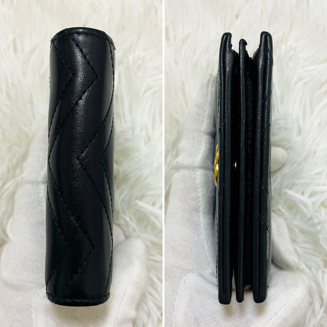 極美✨付属完備✨GUCCI 二つ折り財布 キルティング マーモントGG レザー