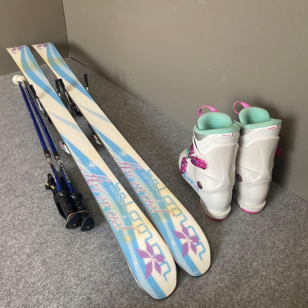 短い板お探しの方 メンテ済 大人スキーセット板サロモン141cmブーツ 25cm