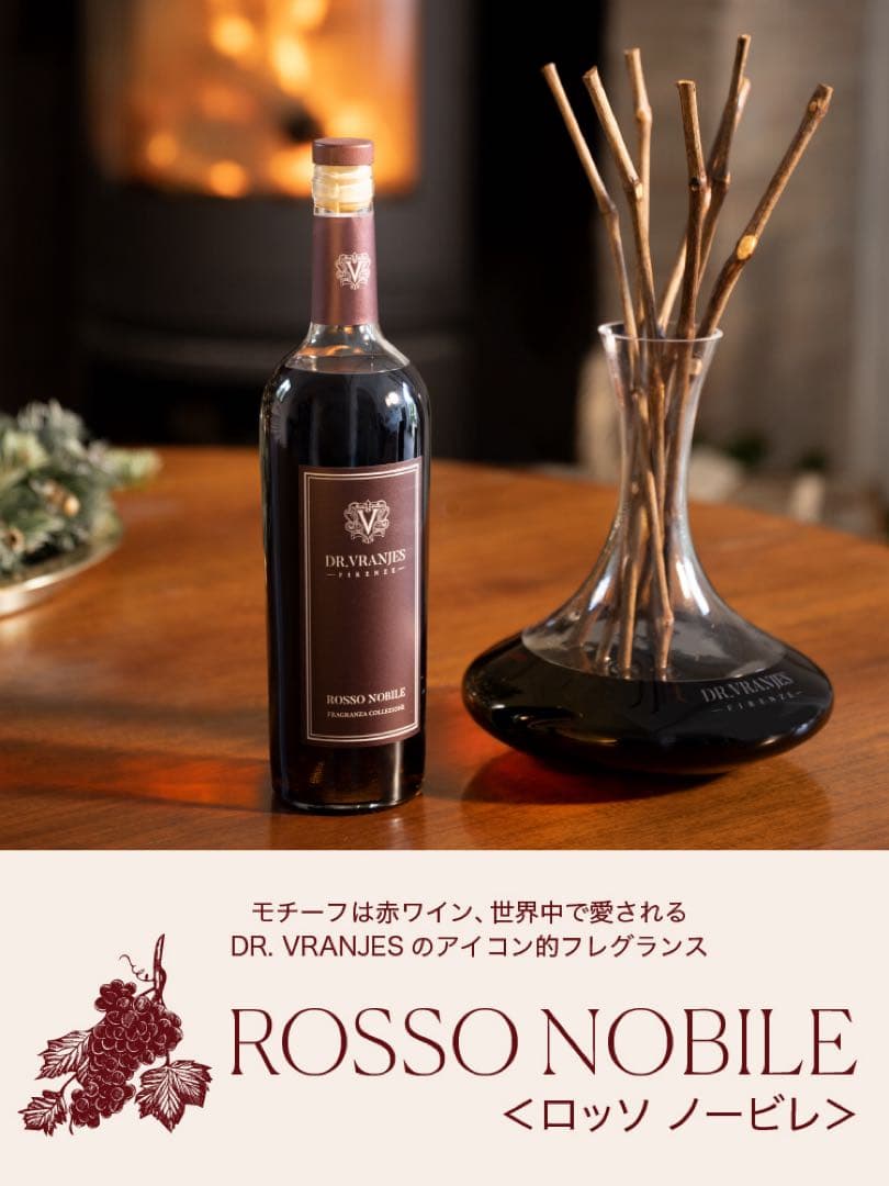 DR.VRANJES ワインディキャンタ 750ml 葡萄の枝スティックセット