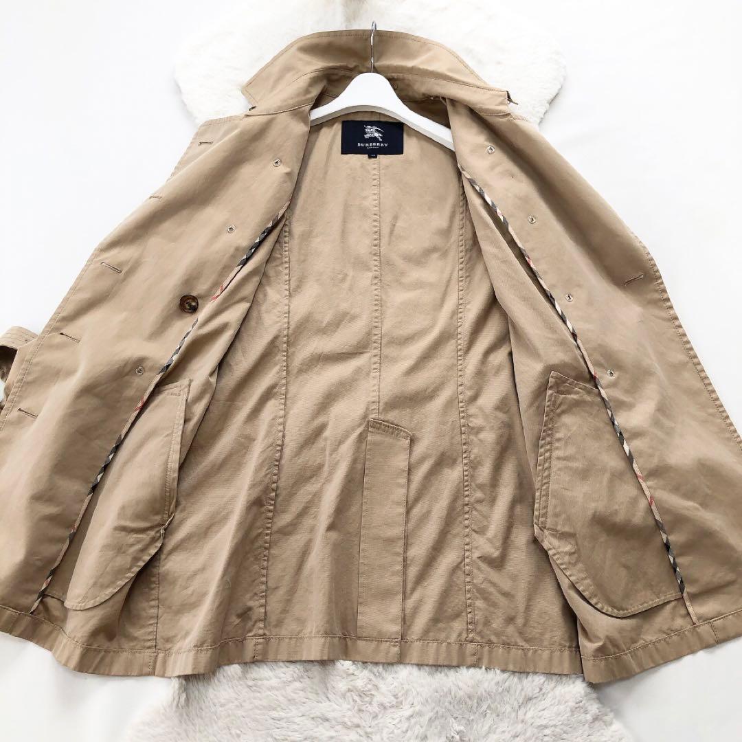 BURBERRY*バーバリーロンドン　大きいサイズ44　トレンチコート　チェック