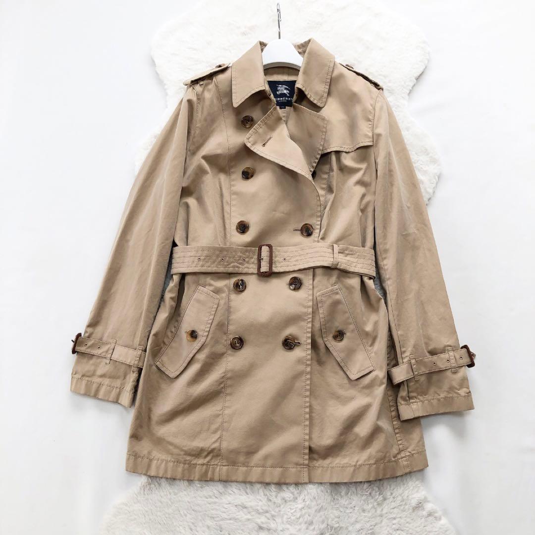 BURBERRY*バーバリーロンドン　大きいサイズ44　トレンチコート　チェック