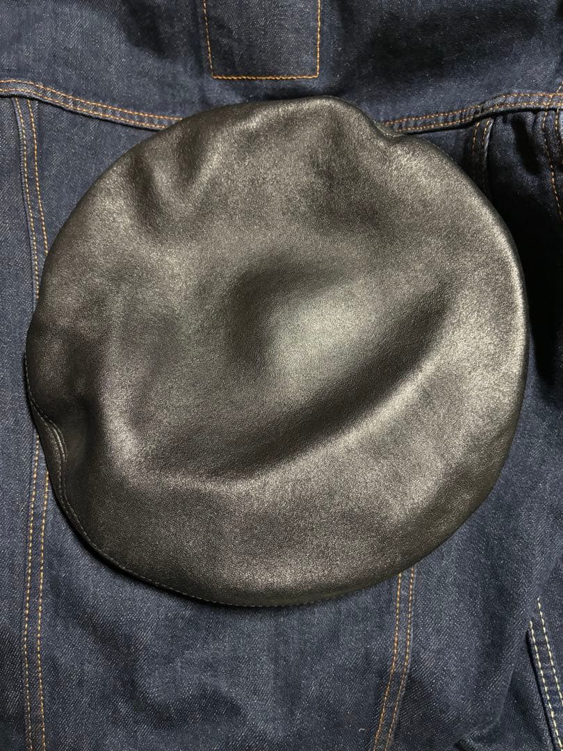 TNEON レザー ベレー帽 黒