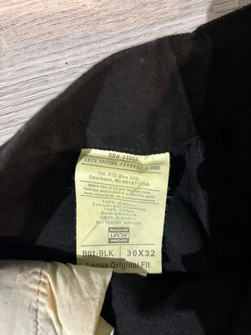 Carhartt B01 ブラック ダブルニー USA製#421