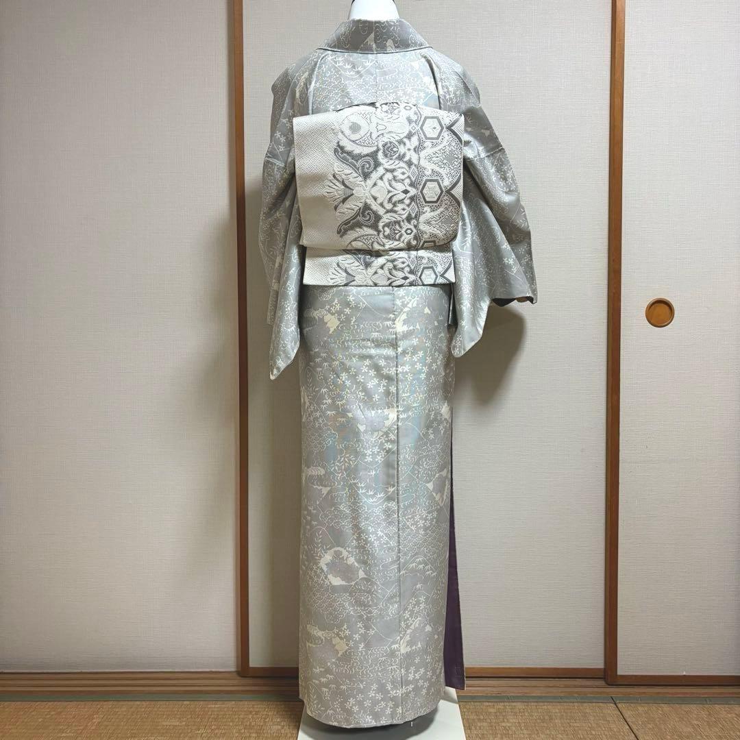 未使用近い　SOGO 美品　袷　正絹　白紬　大島　白大島　小紋　フルセット