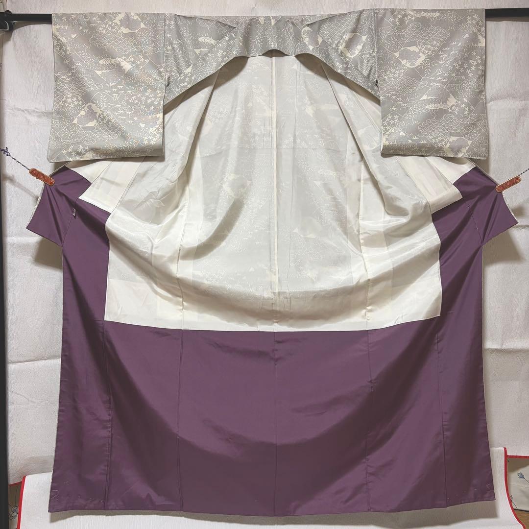 未使用近い　SOGO 美品　袷　正絹　白紬　大島　白大島　小紋　フルセット