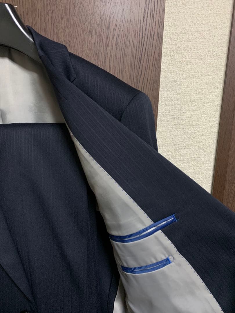 AB4新品未使用！快適ウォッシャブルストレッチスーツ！定番ネイビー！小訳！秋冬春