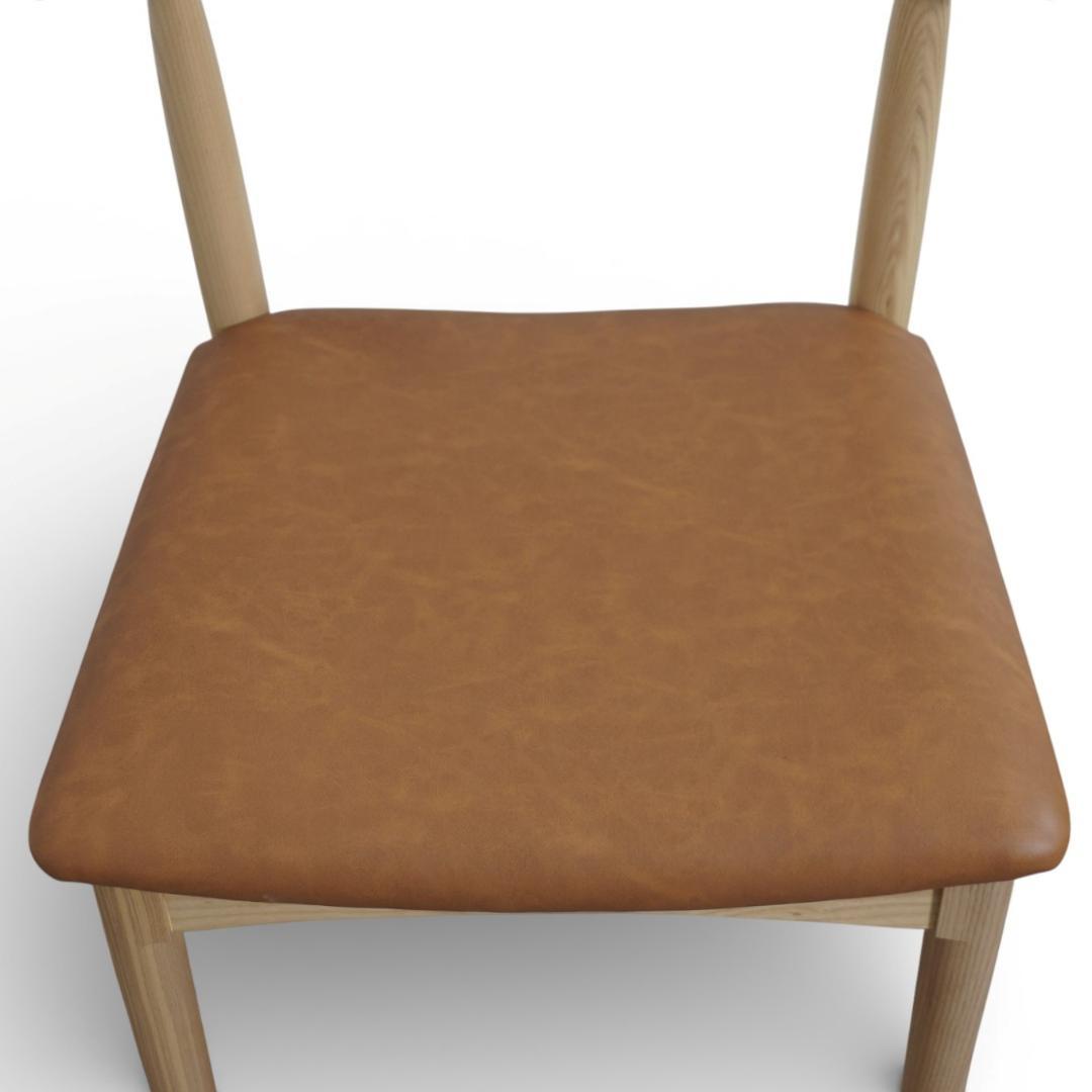 フォロー割2脚セット【新品】北欧風 ダイニングチェア PVCキャメル アッシュ