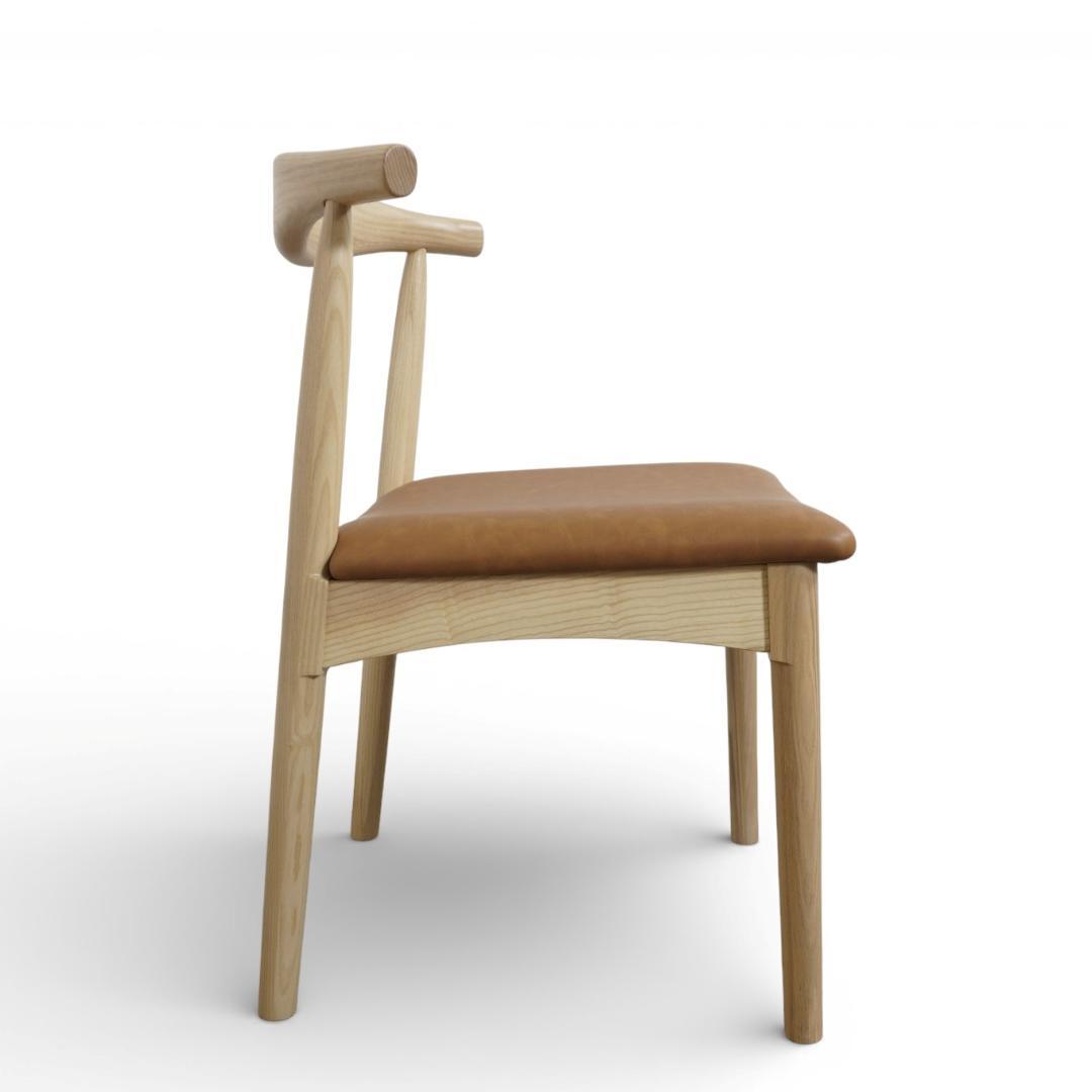 フォロー割2脚セット【新品】北欧風 ダイニングチェア PVCキャメル アッシュ