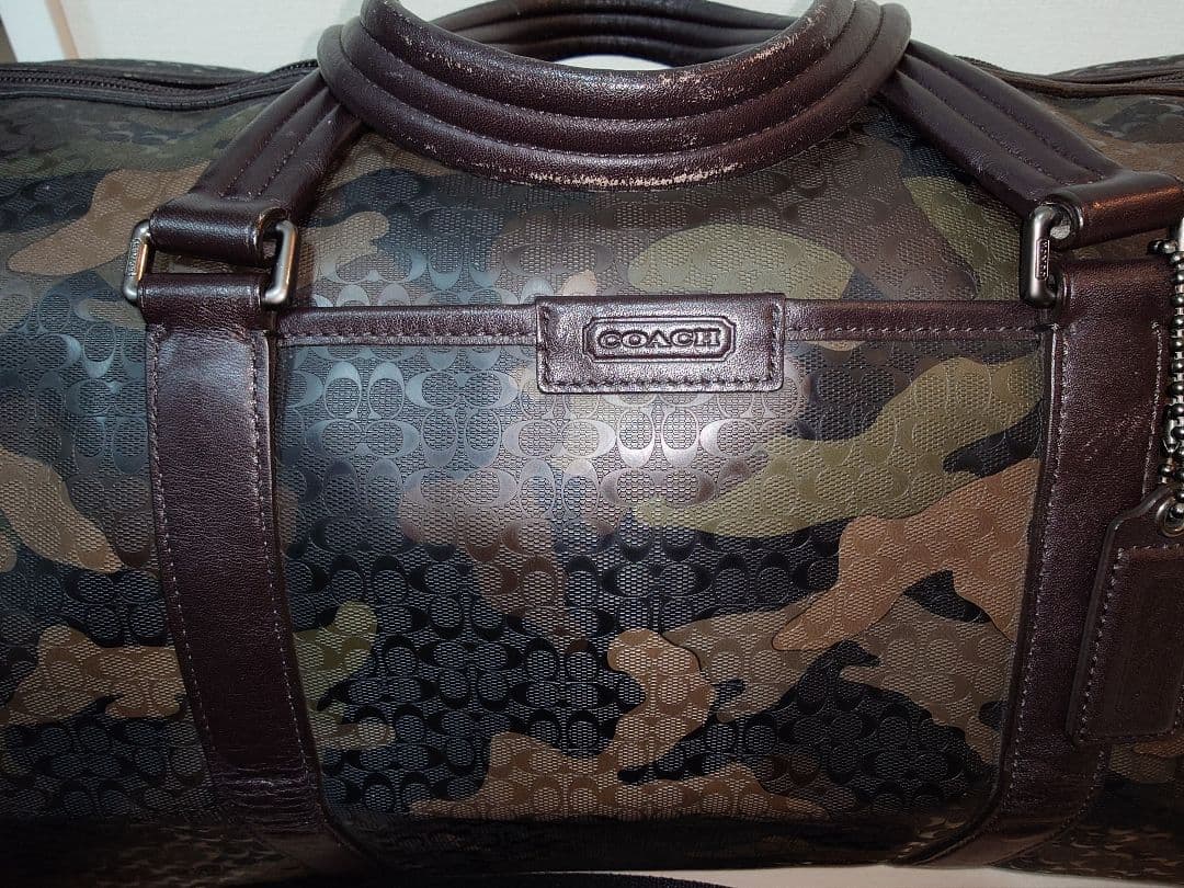 い*ー様 【大容量ボストンバッグ】COACH 迷彩 ボストンバッグ