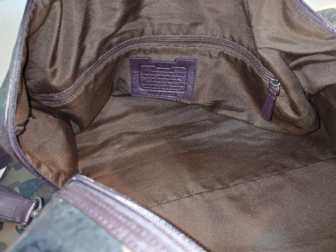 い*ー様 【大容量ボストンバッグ】COACH 迷彩 ボストンバッグ