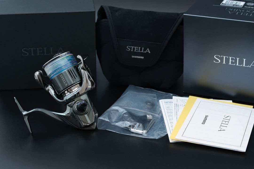 シマノ 22ステラ4000MHG ハンドルノブ、リールスタンド付き