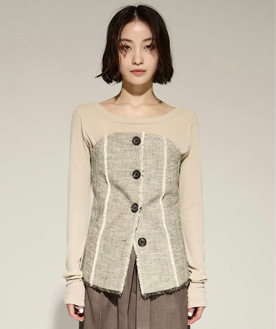 【STUDIOUS/ステュディオス】シルクリネンビスチェコンビトップス