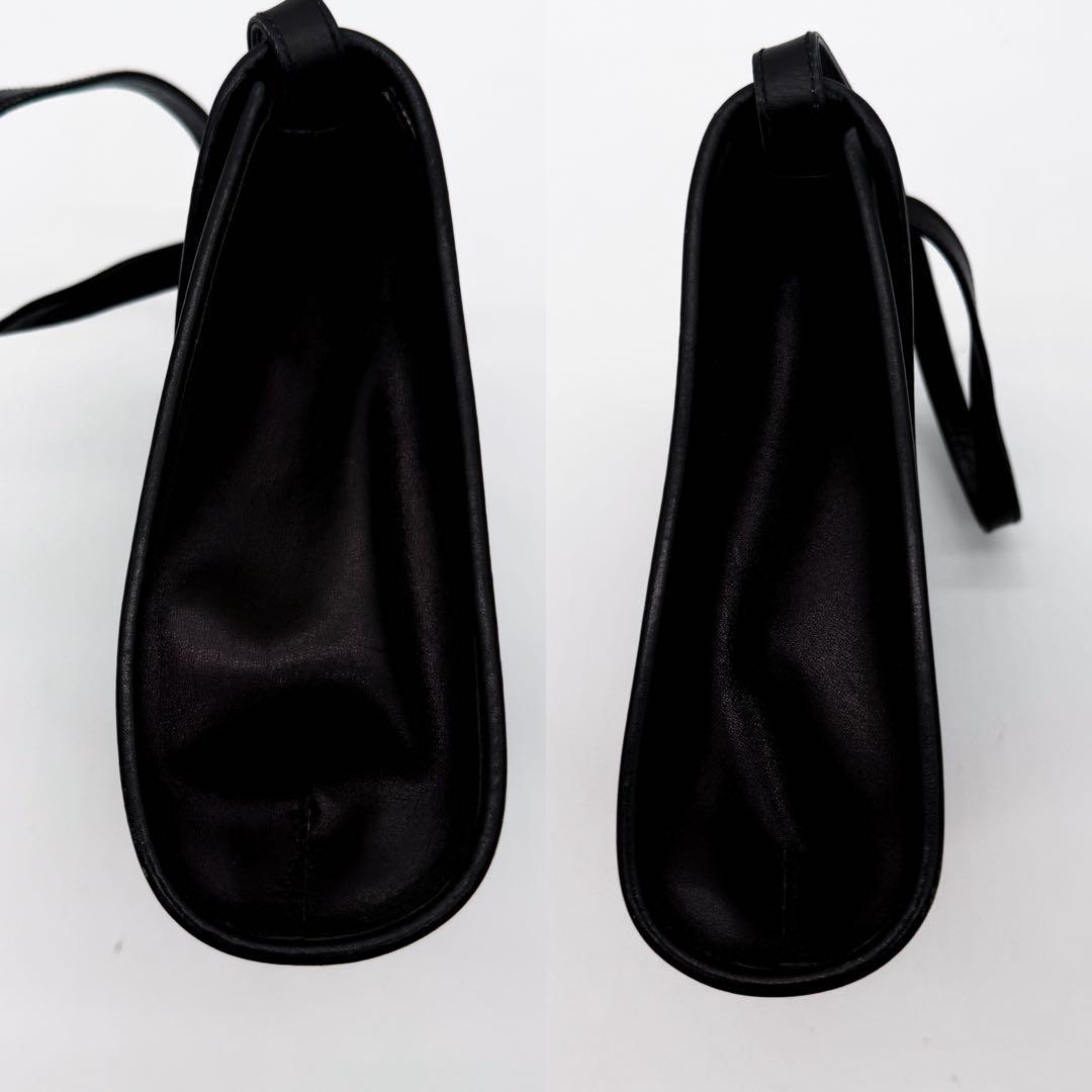 美品◆グッチ ショルダーバッグ G金具 カーフレザー ロゴ金具 ブラック