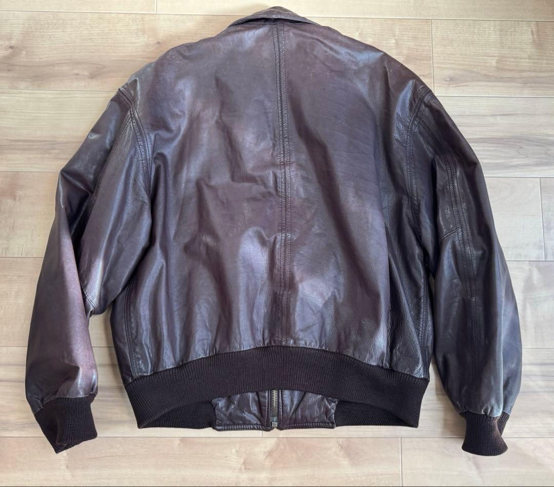 HUGO BOSS レザージャケット A2ジャケット ブラウン 古着 riri