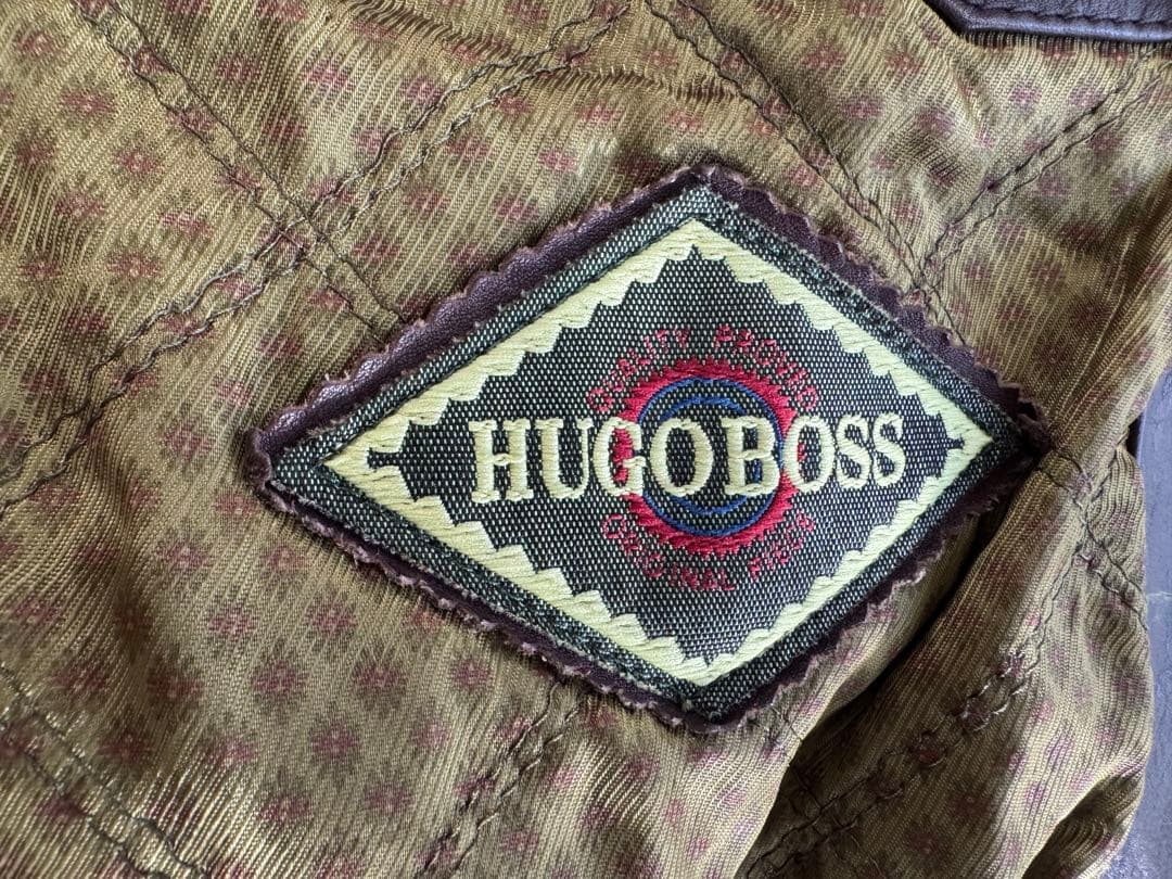 HUGO BOSS レザージャケット A2ジャケット ブラウン 古着 riri