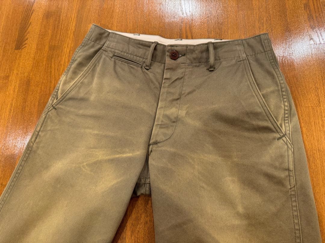 WARE HOUSE 1082 グリーン チノパン　W30