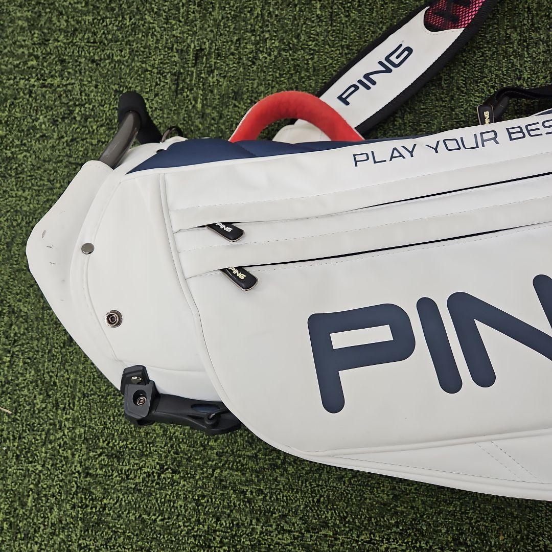 S*H様 PING ゴルフバッグ・スタンドキャディバッグ ホワイト/ネイビー