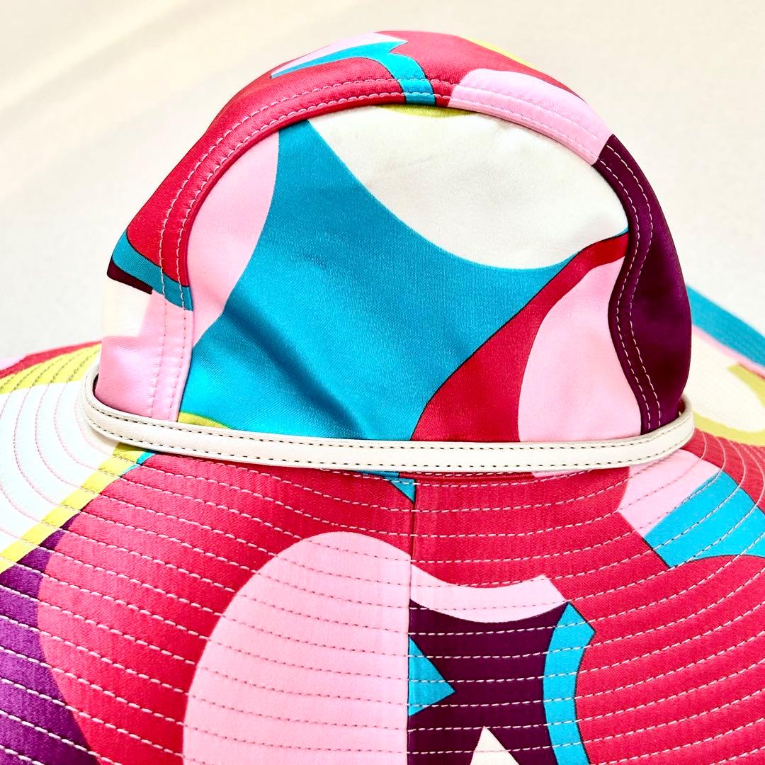 希少✨coach コーチ シグネチャー マルチカラー ハット つば広帽 シルク