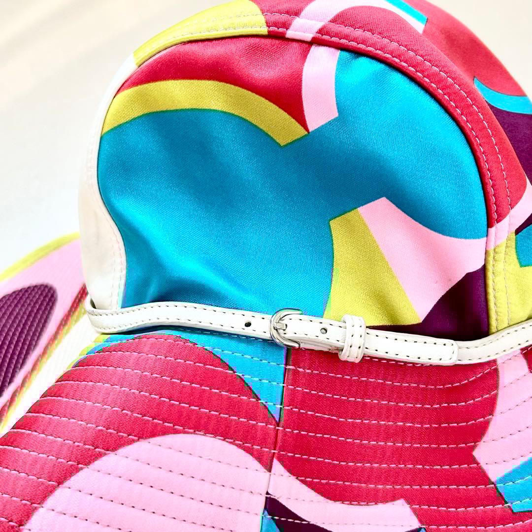 希少✨coach コーチ シグネチャー マルチカラー ハット つば広帽 シルク