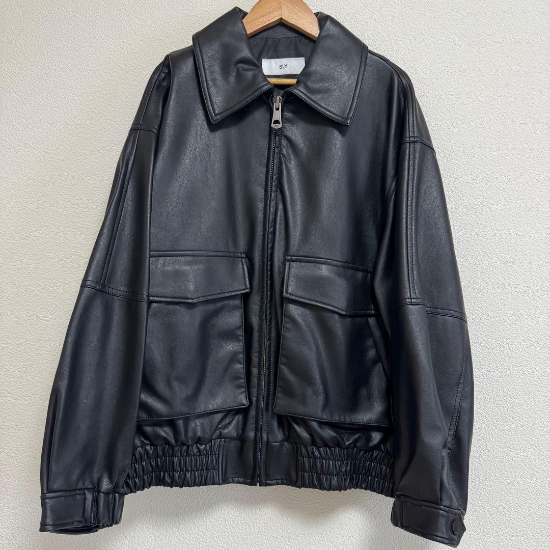 SLY スライ新品FAUX LEATHER ZIP UP ブルゾン ジャケット
