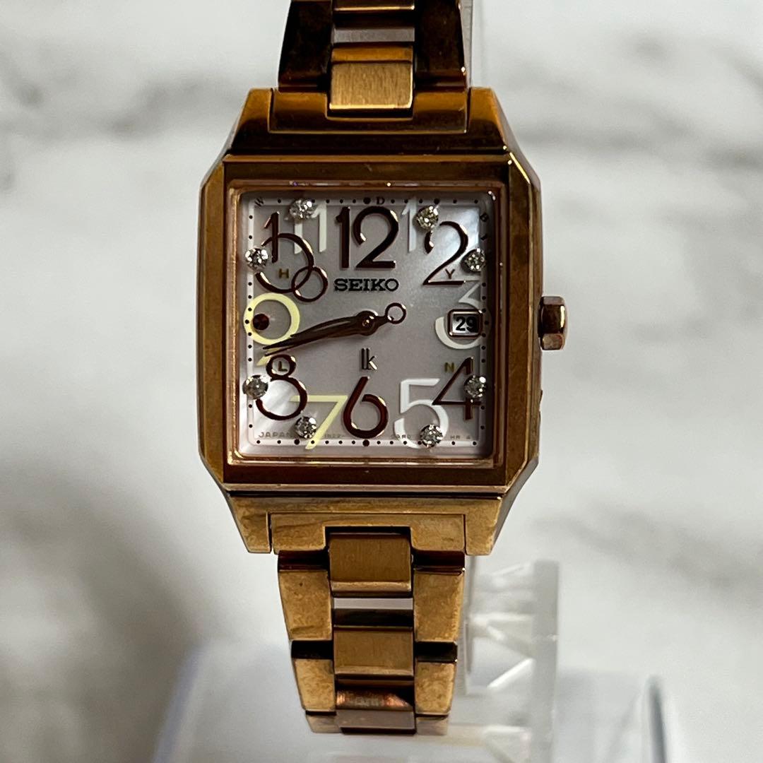 稼働美品 限定1000本 セイコーLk レディース腕時計 1B22-0AL0 金