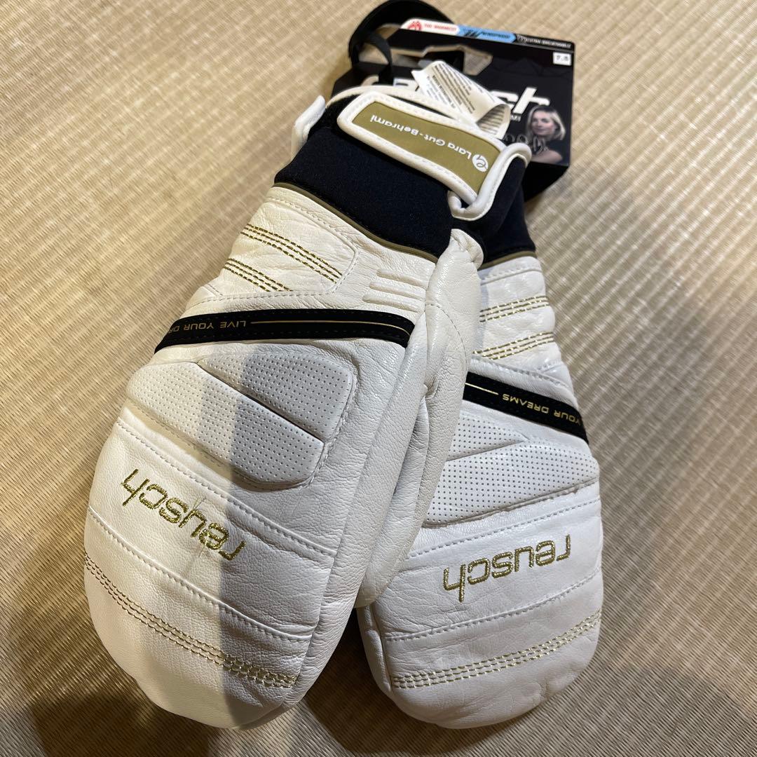 reusch Lara Gut スキーグローブ 7.5 白/金