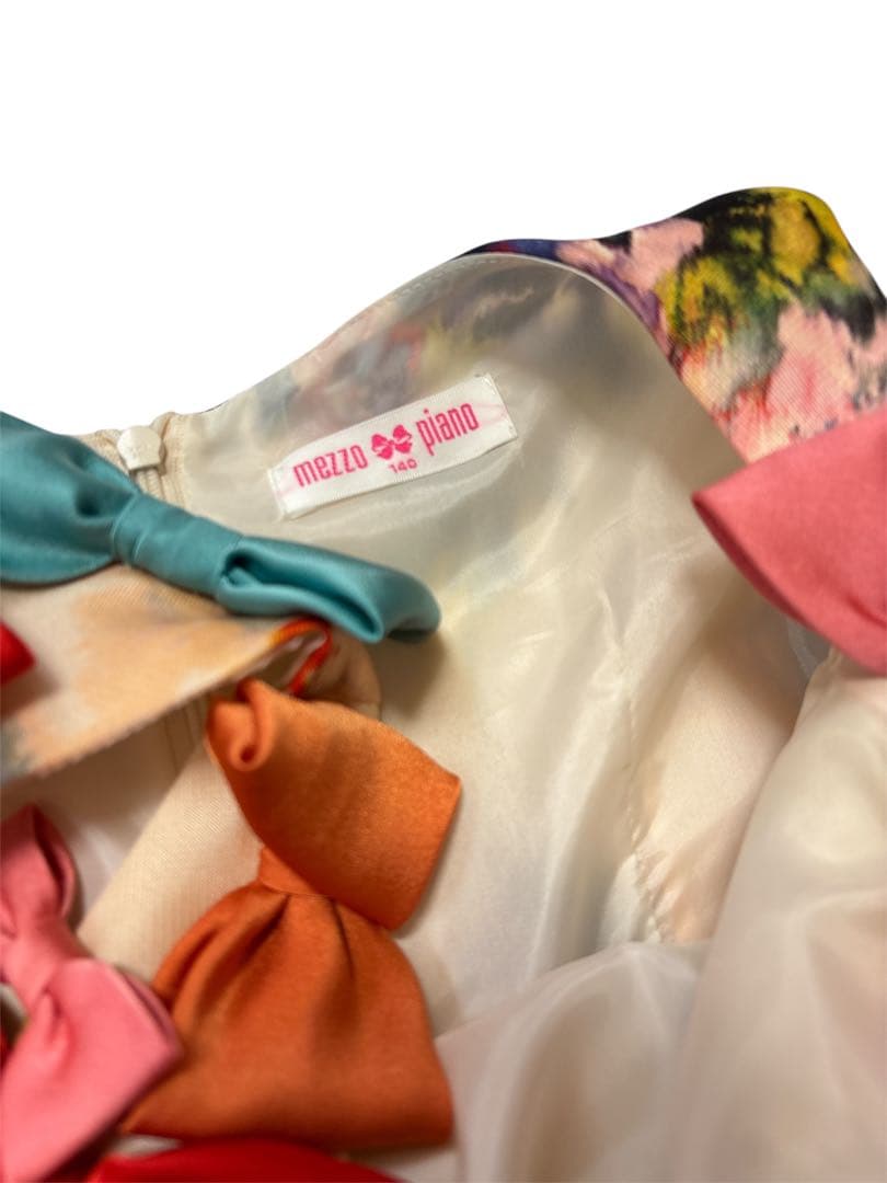 メゾピアノ mezzo piano 140 ドレス　発表会　リボン