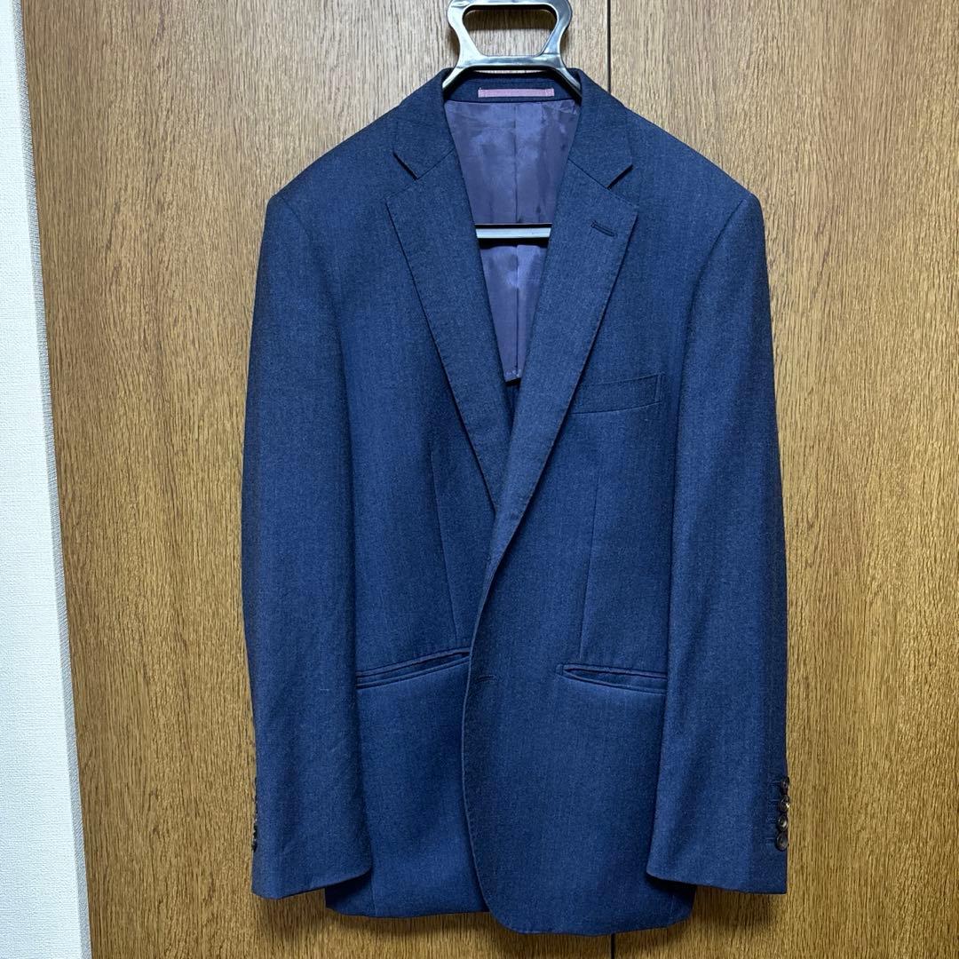 ダークブルー シングルブレスト スーツジャケット