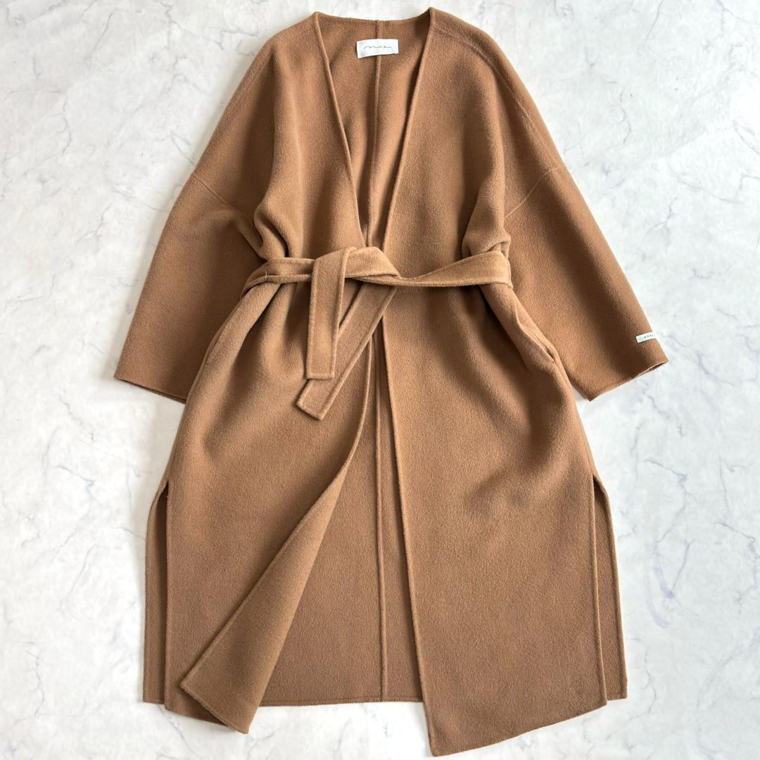 Na.e ナエ ロングコート ガウン ベルテッド キャメル ts0