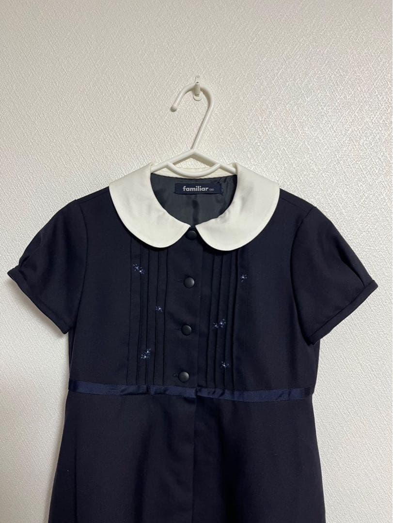 familiar 半袖ワンピース 120 ネイビー