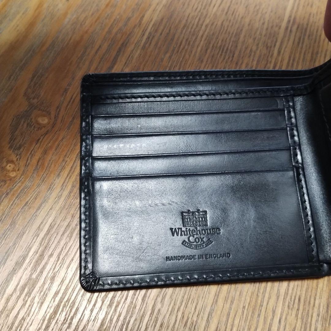【本日限定値下】WHITE HOUSE COX 二つ折り財布　ブライドルレザー黒