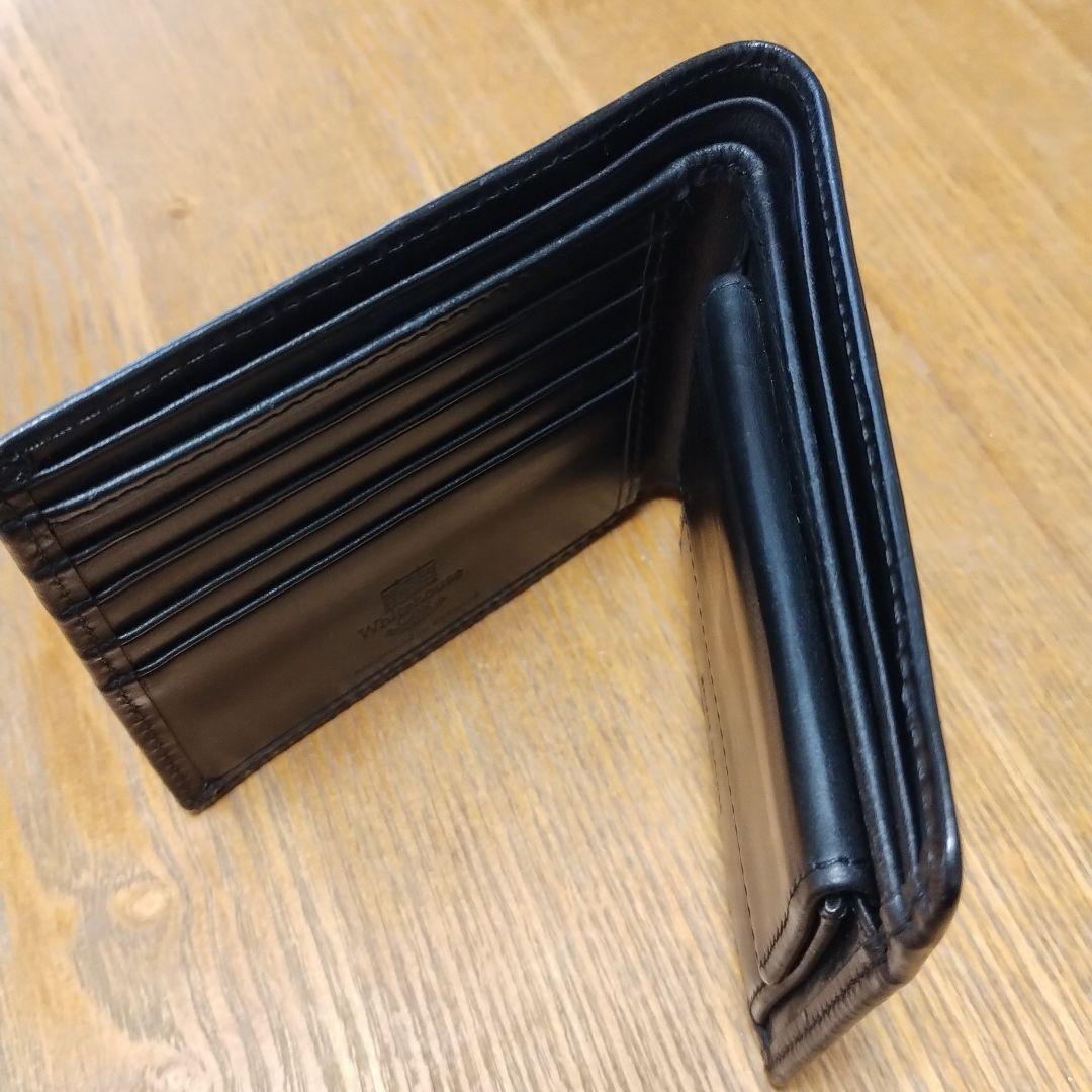 【本日限定値下】WHITE HOUSE COX 二つ折り財布　ブライドルレザー黒