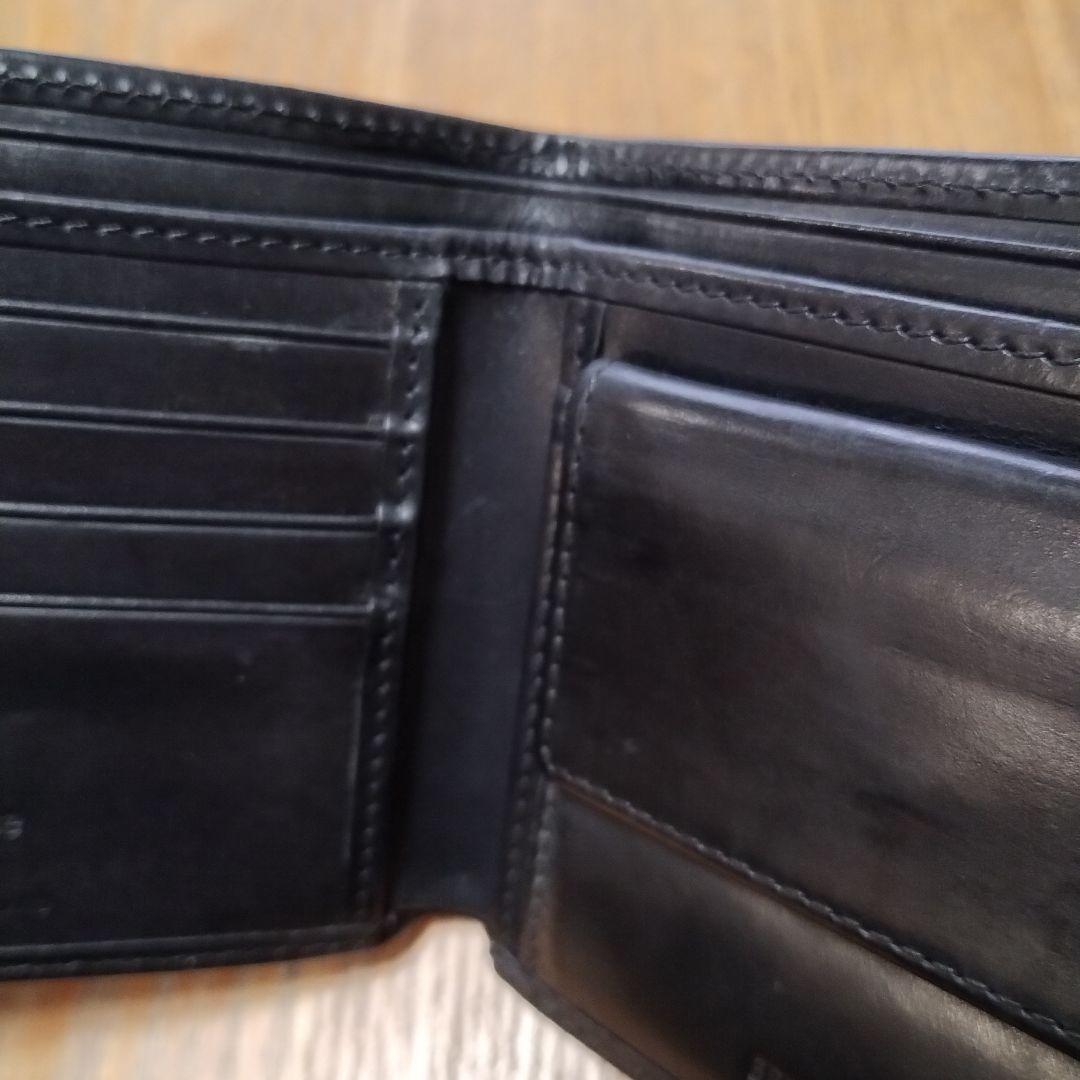 【本日限定値下】WHITE HOUSE COX 二つ折り財布　ブライドルレザー黒