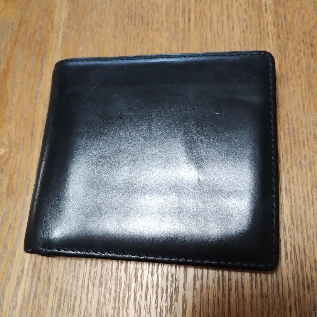 【本日限定値下】WHITE HOUSE COX 二つ折り財布　ブライドルレザー黒