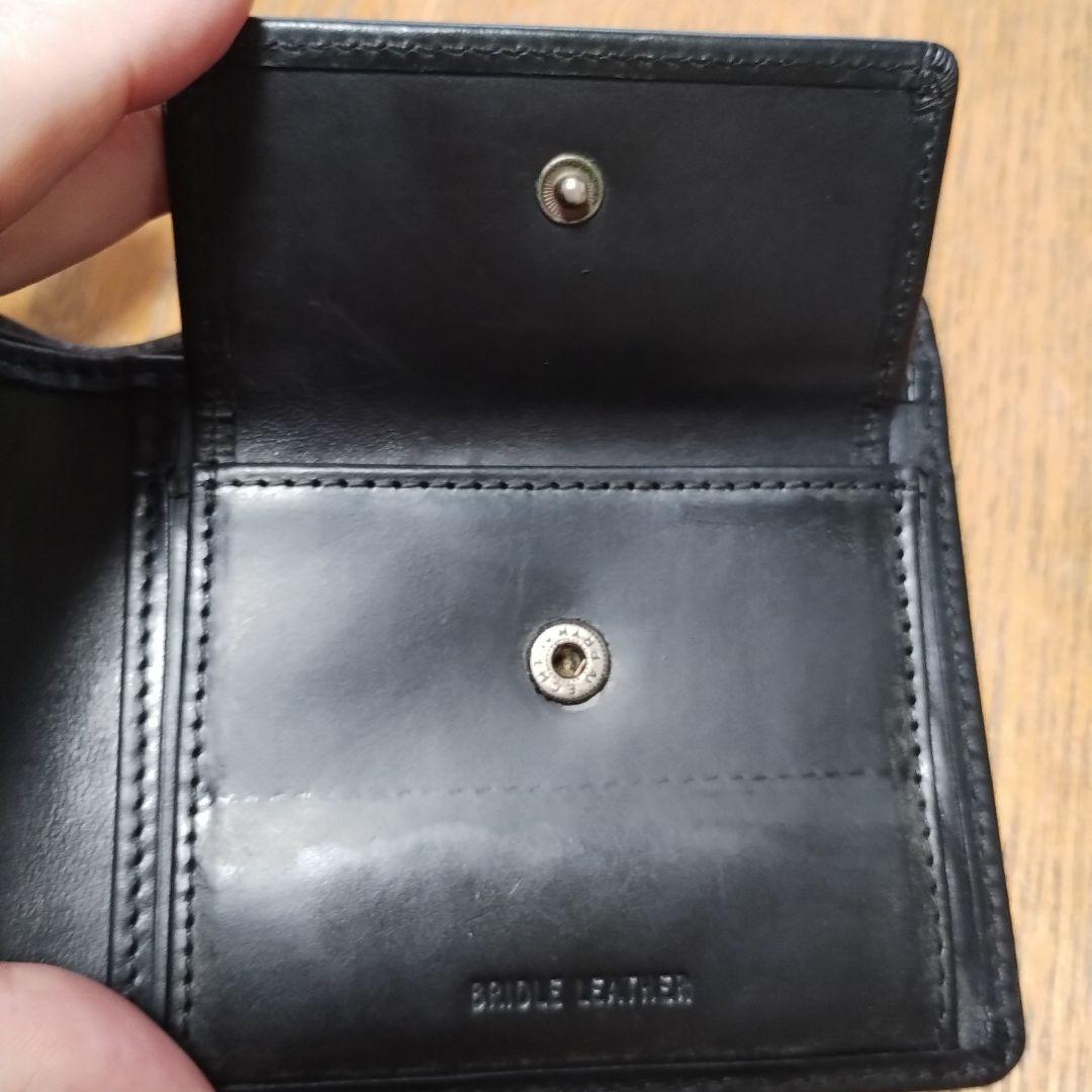 【本日限定値下】WHITE HOUSE COX 二つ折り財布　ブライドルレザー黒