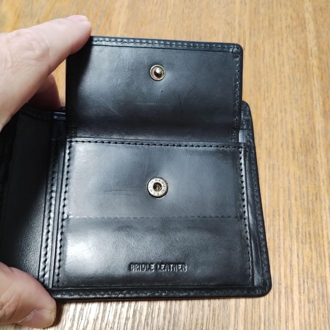 【本日限定値下】WHITE HOUSE COX 二つ折り財布　ブライドルレザー黒