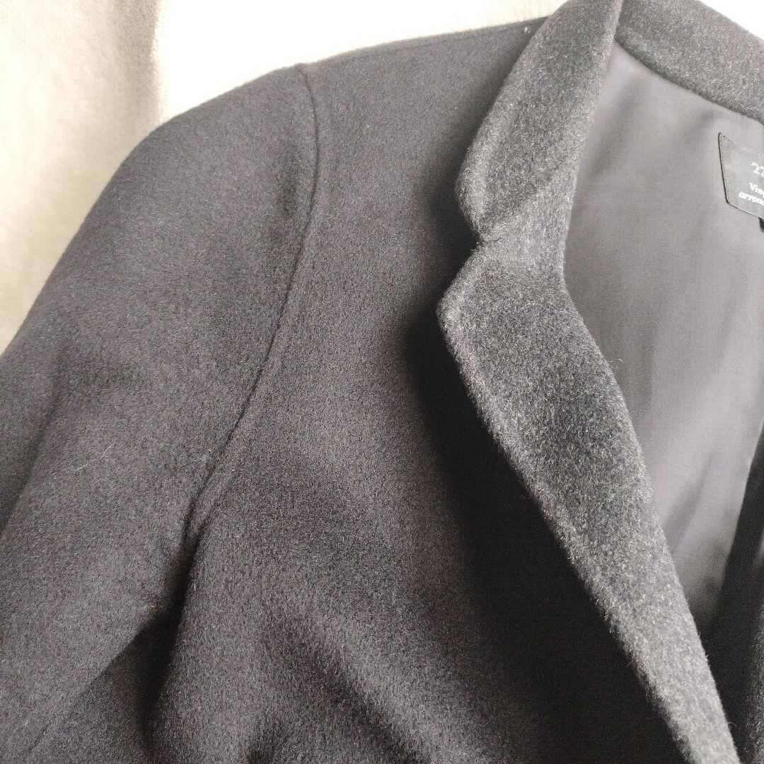 23区ソフトウールリバーロングコートウールアンゴラダブルフェイス44大きいサイズ