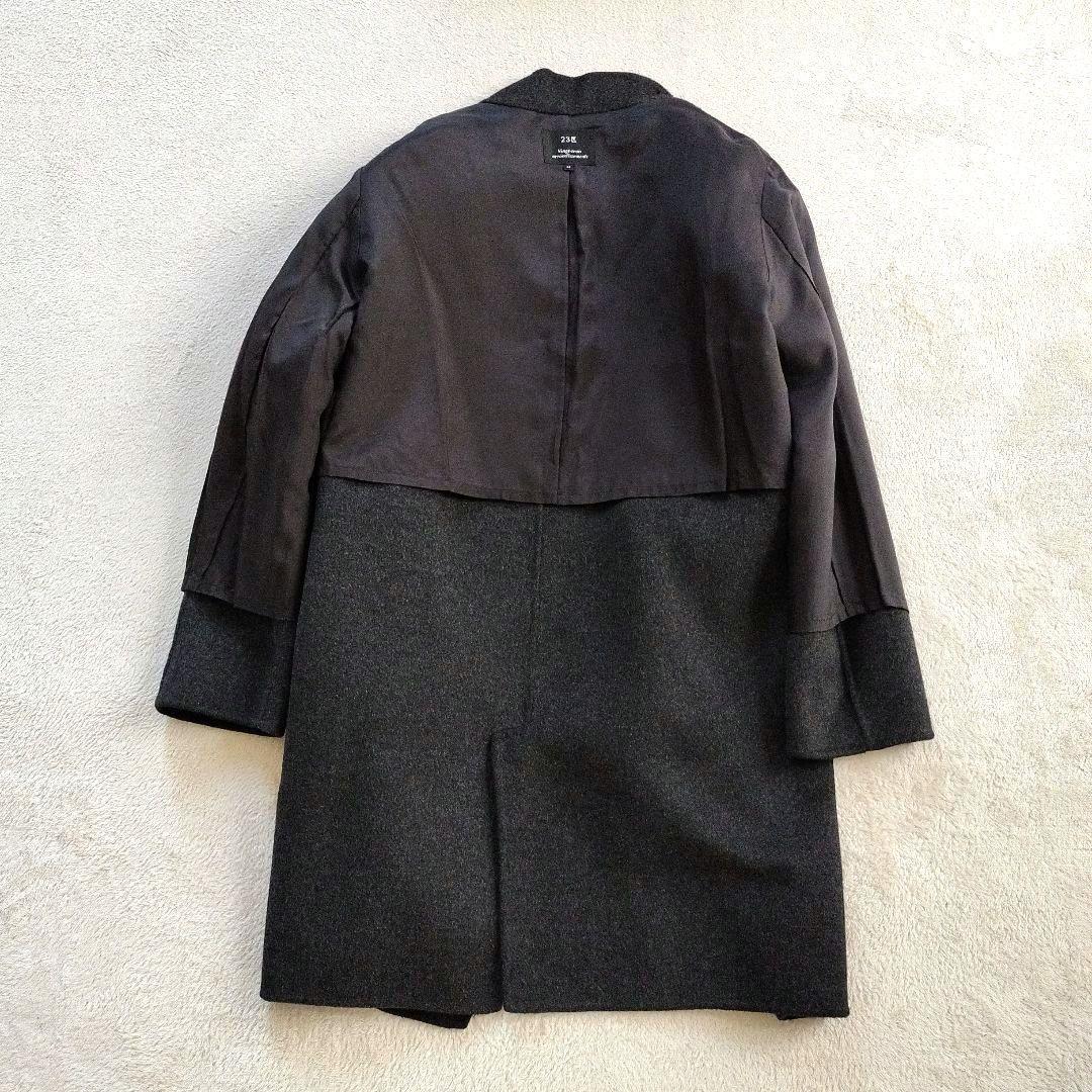 23区ソフトウールリバーロングコートウールアンゴラダブルフェイス44大きいサイズ