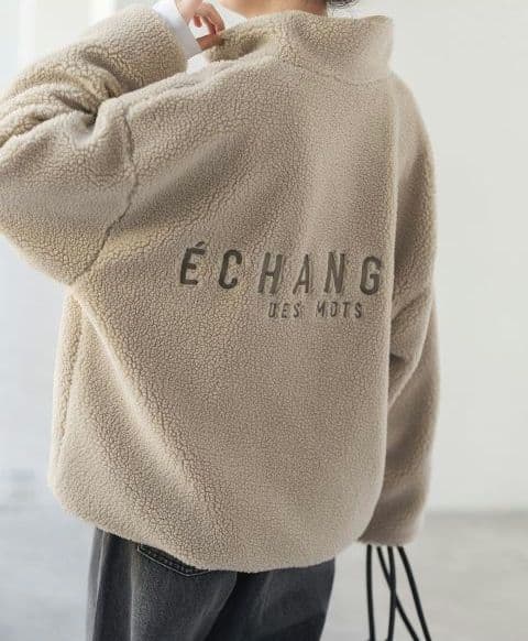 Spick & Span　リバーシブルボアブルゾン　ベージュ　36 美品