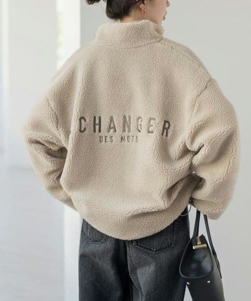 Spick & Span　リバーシブルボアブルゾン　ベージュ　36 美品