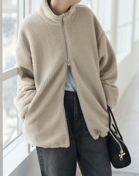 Spick & Span　リバーシブルボアブルゾン　ベージュ　36 美品