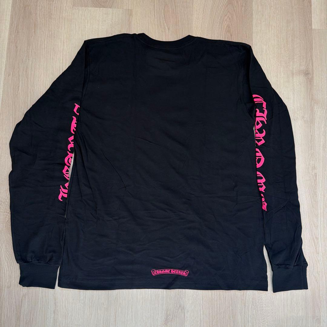 CHROME HEARTS ロングTシャツ　L ブラック　ピンク