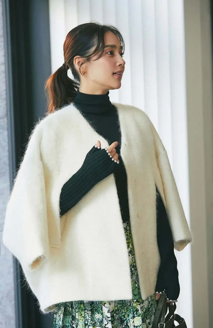 YukiSventen セブンテン　ミディアムコクーンシャギーコート