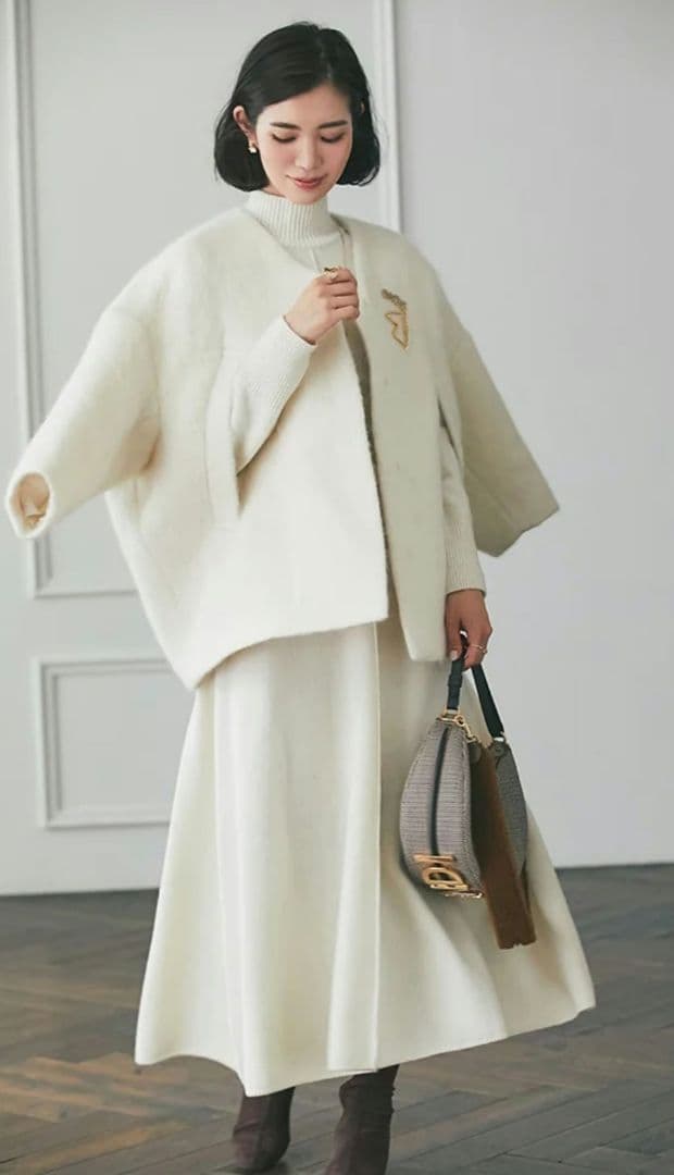 YukiSventen セブンテン　ミディアムコクーンシャギーコート