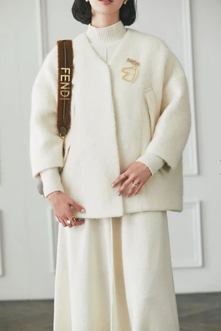 YukiSventen セブンテン　ミディアムコクーンシャギーコート