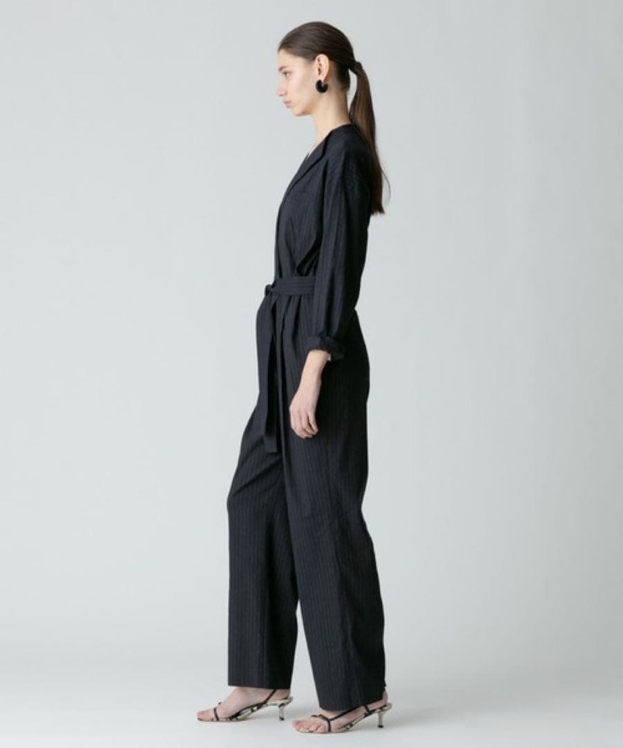 N⭐　 リネンコンストライプジャンプスーツ 定価5万円