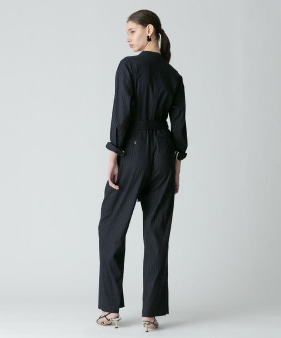 N⭐　 リネンコンストライプジャンプスーツ 定価5万円