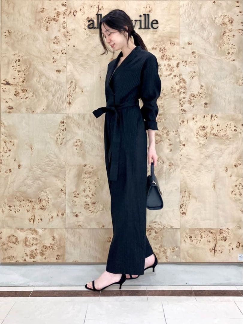 N⭐　 リネンコンストライプジャンプスーツ 定価5万円