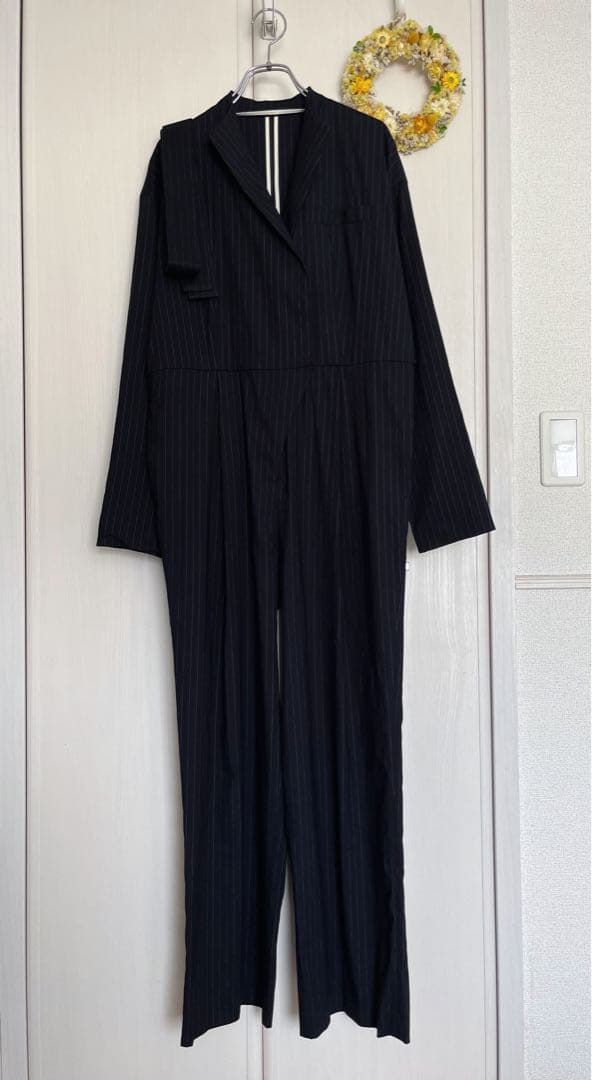 N⭐　 リネンコンストライプジャンプスーツ 定価5万円