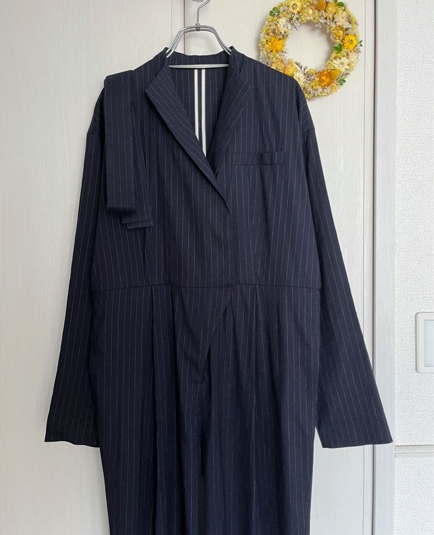 N⭐　 リネンコンストライプジャンプスーツ 定価5万円